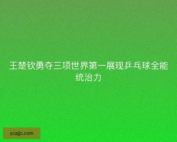王楚钦勇夺三项世界第一展现乒乓球全能统治力
